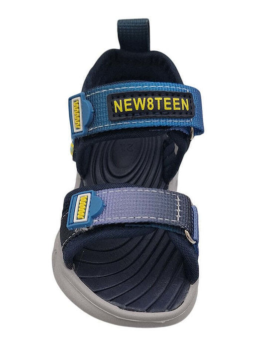 Kids' Sandals with Hoop & Loop Closure and Blue Lights