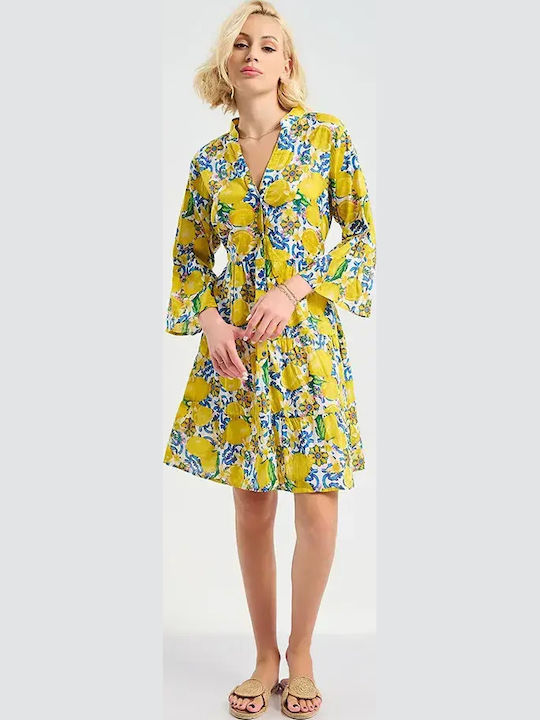 Ble Resort Collection Damenbademode Kleid Strand Weiß/Gelb/Blaue Ble Resort Collection Damenbademode Kleid Strand Weiß/Gelb/Blaue