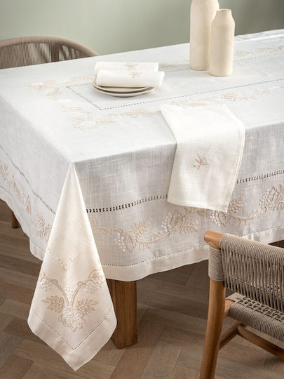 Palamaiki Față de Masă Set 13 Bucăți Vintage Beauty Vl105 Alb 180x270cm