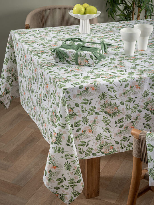 Palamaiki Τραπεζομάντηλο Βαμβακερό Formal Dinner Mh1000 Λευκό 140x220εκ.