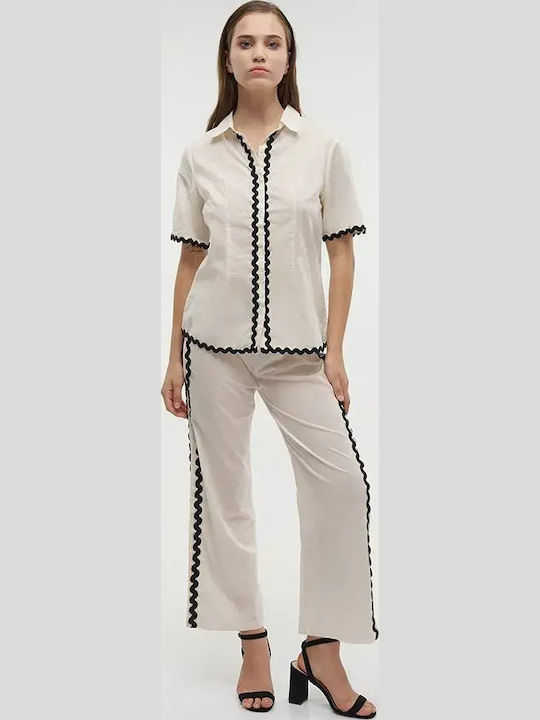Long Sleeve Women's Shirt Ecru
