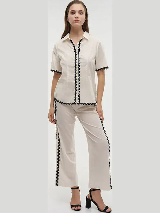 Long Sleeve Women's Shirt Ecru