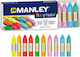 Manley Wachskreiden Pappkarton Metallisch 10 Farben Box Manley Fluo Pastell