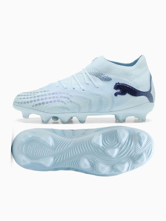 Future 9 Pro FG/AG Kids Soccer Cleats with Molded Outsole Light Blue