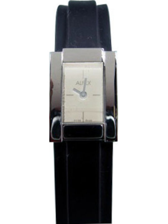 Alfex Damenuhr Batterie mit Schwarzem Gummiarmband Alfex Damenuhr Batterie mit Schwarzem Gummiarmband
