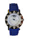 Ex Moda Men's Watch 38mm Battery With Blue Rubber Strap