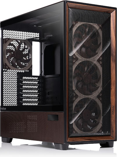 Antec Flux Pro Gaming Vollständiges Turm Computergehäuse mit Seitenfenster Noctua Edition Schwarz/Wood