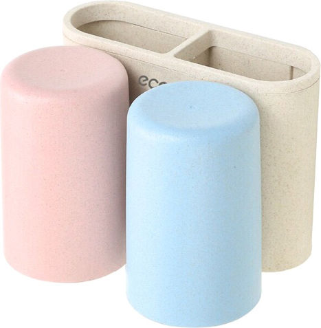 Ecoco Ecoco An der Wand Montiertes Badezimmerzubehör-Set Kunststoff Beiges Ecoco Ecoco An der Wand Montiertes Badezimmerzubehör-Set Kunststoff Beiges