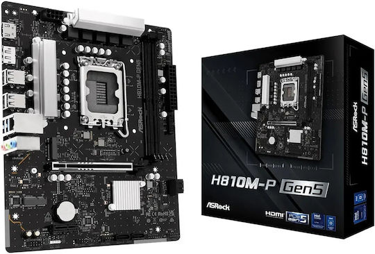 ASRock H810M-P Gen5 Motherboard Micro ATX with Intel 1851 Socket 90-MXBUE0-A0UAYZ