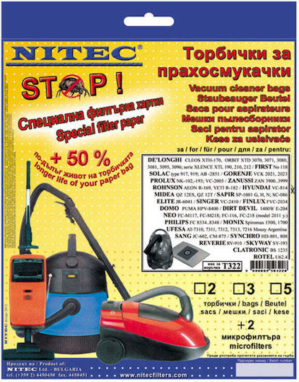 Nitec Staubsaugerbeutel 5 Stück Kompatibel mit Staubsauger Delonghi