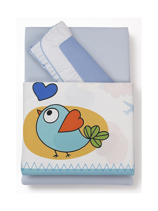 Beboulino Set Baby Crib Cotton Sheets It's A Boy Multicolour 170x105cm 2 Pieces