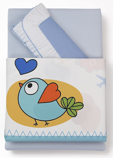 Beboulino Set Baby Crib Cotton Sheets It's A Boy Multicolour 170x105cm 2 Pieces