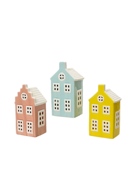 Beauty Home Επιτραπέζιο Γούρι Σπίτι Ροζ Κεραμικό 7.8x15cm (Διάφορα Χρώματα)