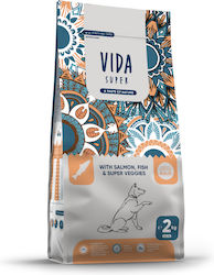 Vida Super 12kg Dry Dog Food for Adult Medium & Large Breeds with Salmon, Fish, Chicken, Rice, Pumpkin and Apple
