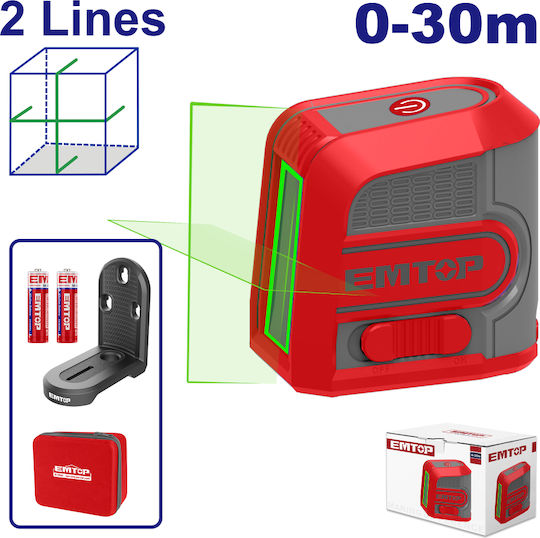 Emtop Self-Leveling Linear Laser Level Green Beam with 30m Working Range