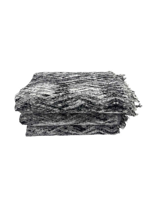 SpitiBazaar Σετ Ριχτάρια 3τμχ Chenille Γκρι Σκούρο