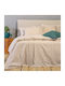 24home.gr Ultra Line Melinen Single Bed Sheets Set 170x270cm Beige (3 Pieces)