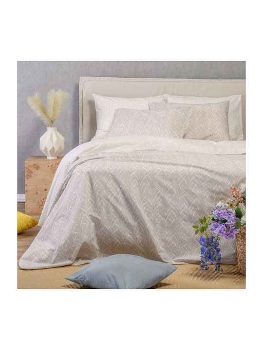 24home.gr Ultra Line Melinen Σετ Σεντόνια Μονά 170x270εκ. Coral Light Grey (3τμχ)