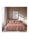 Lino Home Celestia Super-Double Bed Sheets Set With Rubber Hugger 170x200+32cm Terracotta 4 Pieces