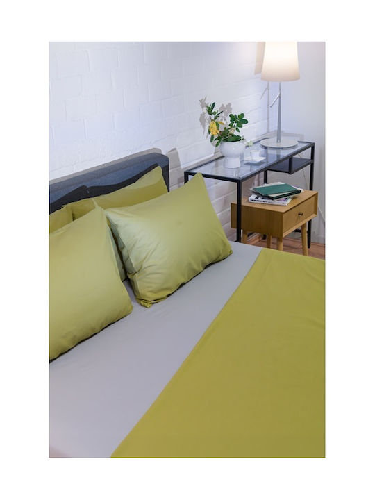 Biokarpet Σετ Σεντόνι Naf Naf Hue Willow-ghost Grey-σετ Σεντόνια King Size
