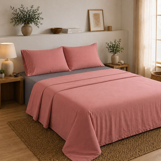 Oxford Home Σετ Υπέρδιπλο 4τμχ 240x260εκ. Σάπιο Μήλο