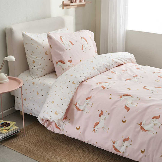 Vesta Home Παπλωματοθήκη Μονή 170x240 Kelly Ροζ