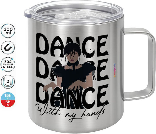Koupakoupa Wednesday Dance Dance Dance Metallic Mug with Lid Brown 300ml