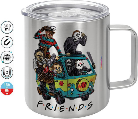 Koupakoupa Halloween Friends Scooby Doo Κούπα Μεταλλική με Καπάκι Καφέ 300ml