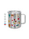 Koupakoupa Children's Fantasy Metallic Mug with Lid Brown 300ml
