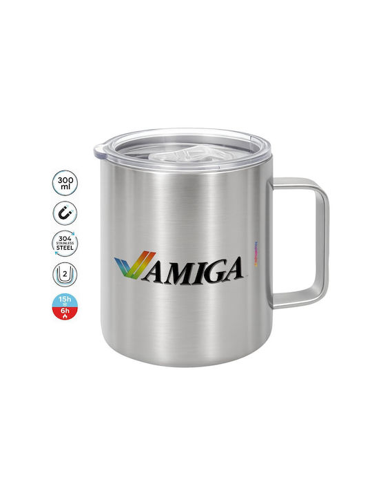 Koupakoupa Amiga Cană Metalică Cu Capac Maro 300ml