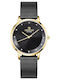 Giewont Womens Battery Watch With Black Metal Bracelet