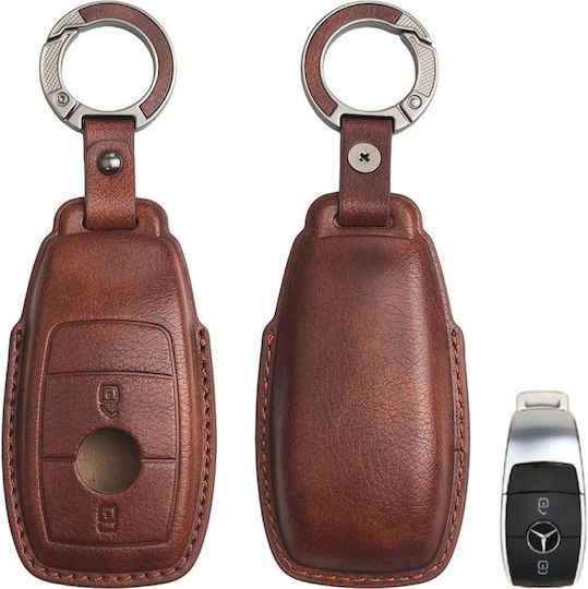 Leather Car Key Case Mercedes 2 Buttons