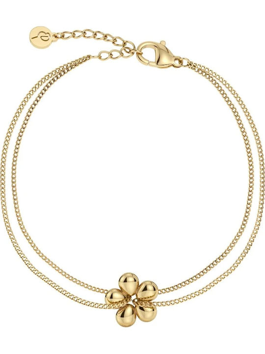 Edblad Women's Chain Bracelet with Flower Design Gold Plated Steel 18.5cm
