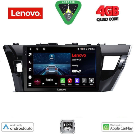 Lenovo Ηχοσύστημα Αυτοκινήτου για Toyota Corolla 2013-2016 (Bluetooth/USB/WiFi/GPS/Apple-Carplay/Android-Auto) με Οθόνη Αφής 10"