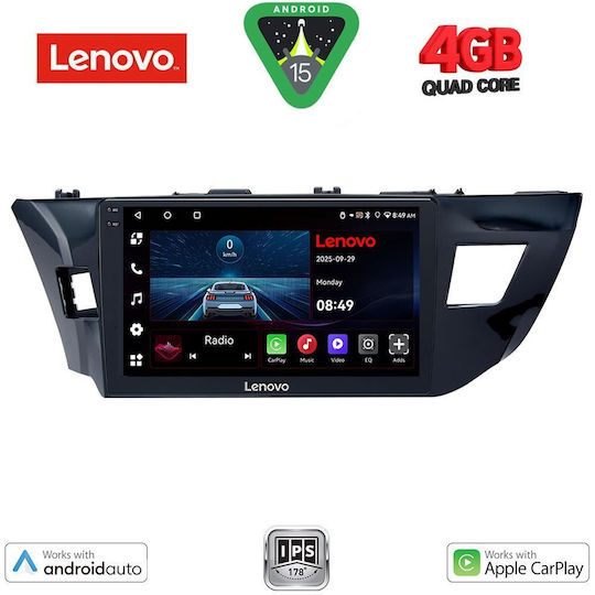 Lenovo Ηχοσύστημα Αυτοκινήτου για Toyota Corolla 2013-2016 (Bluetooth/USB/WiFi/GPS/Apple-Carplay/Android-Auto) με Οθόνη Αφής 10"