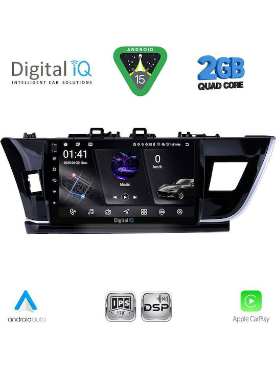 Digital IQ Car Audio System for Toyota Corolla 2013-2016 (Bluetooth/USB/WiFi/GPS/Apple CarPlay/Android Auto) with 10" Touch Screen