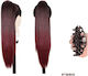 Ponytail Synthetic Hair Kanekalon High Quality Clamper Straight Red Burgundy # T1 Bug 50cm