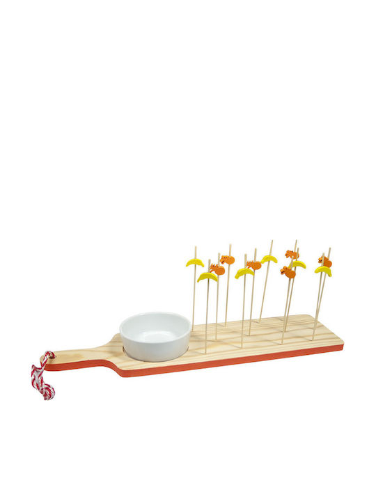 Alpina Appliances Cheese Serving Platter with Handle Wooden 37x10cm 14 Pieces