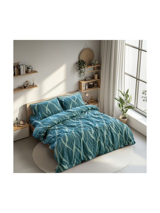 Lino Home Cosyhaven Set Of Petrol Blue Pillowcases 52x75cm