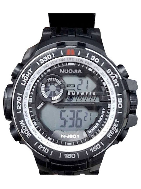 Digital Men's Watch 45mm Battery with Black Cer...