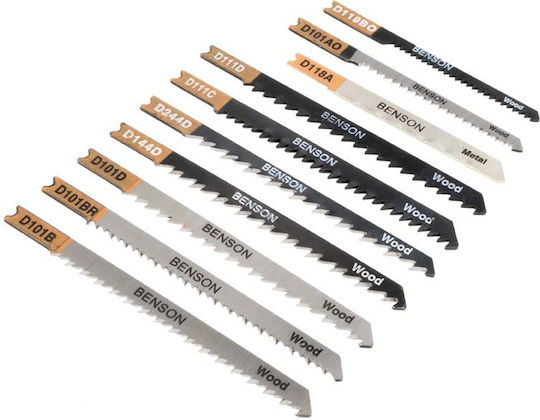 Jig Saw Blades Type D Set 10 Pieces Benson 006635