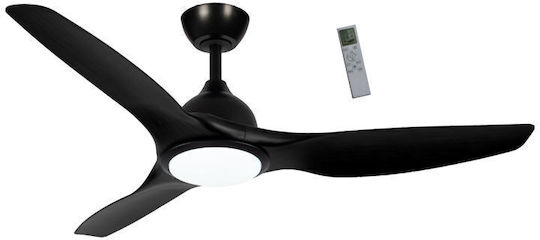 Primo PRCF-80724 Ventilator de Tavan 132,08cm cu Lumină Negru