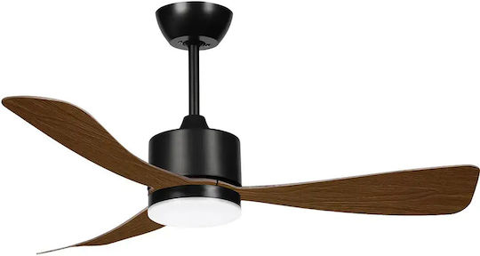Metanor Deckenventilator mit Leuchte Schwarz