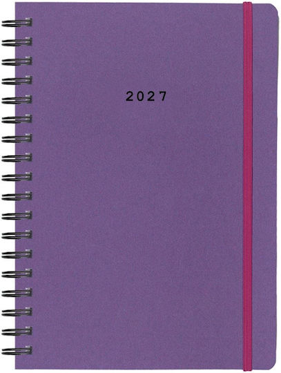 Next Ημερήσια Ατζέντα Natural 2027 Μωβ Σπιράλ 12x17εκ.