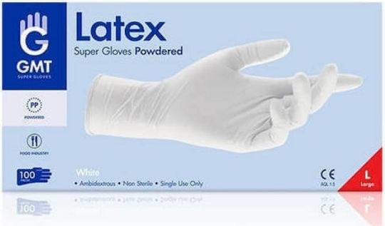 GMT Super Gloves Latex Gloves Powdered in White Colour 1000 Pieces