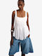 Women's Summer Linen Sleeveless White Blouse