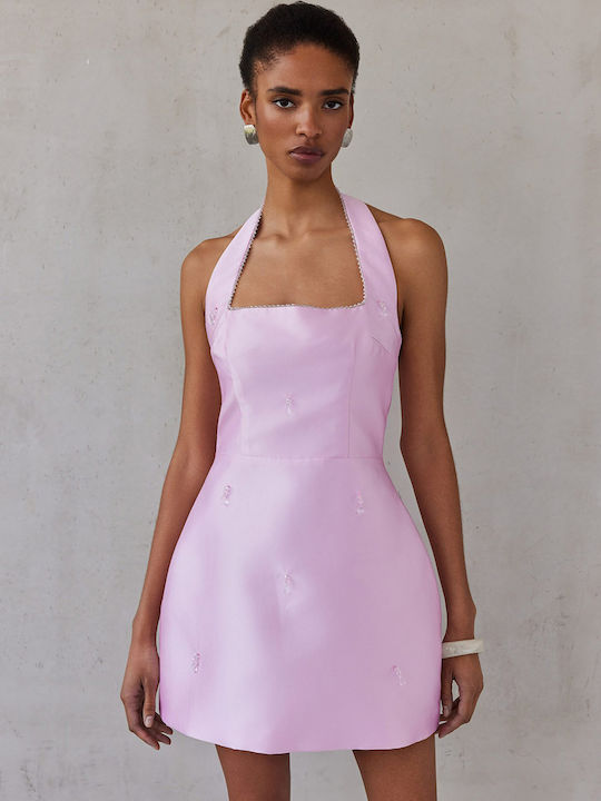 Summer Mini Evening Dress Pink