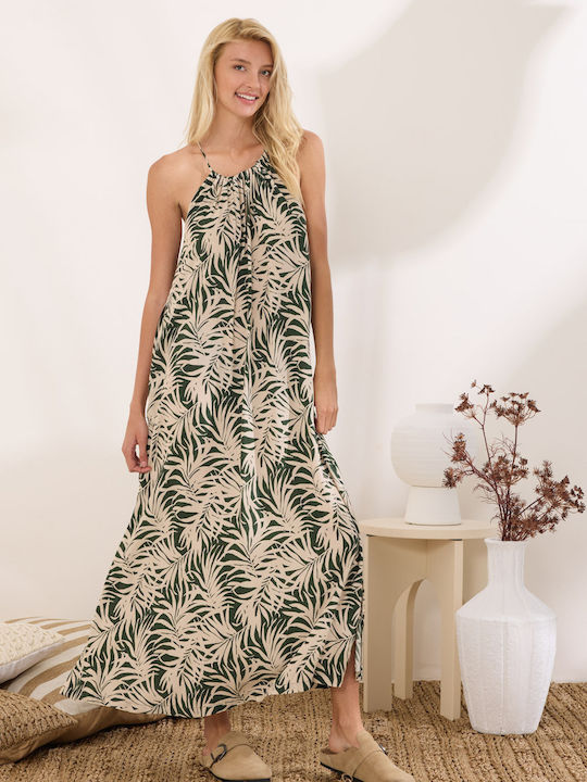 Namaste Sommer Maxi Hemdkleid mit Tränen Khaki