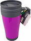 Plastic Thermos Glass 350ml Purple with Handle