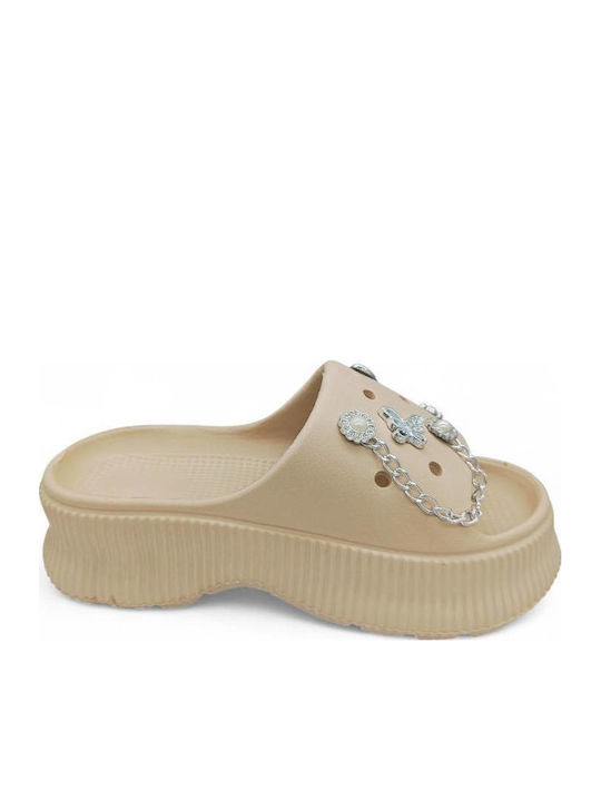 Slides in Beige Colour